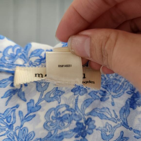 Monteau Blue Floral Print Flutter Sleeve Vneck Dress - Picture 8 of 9